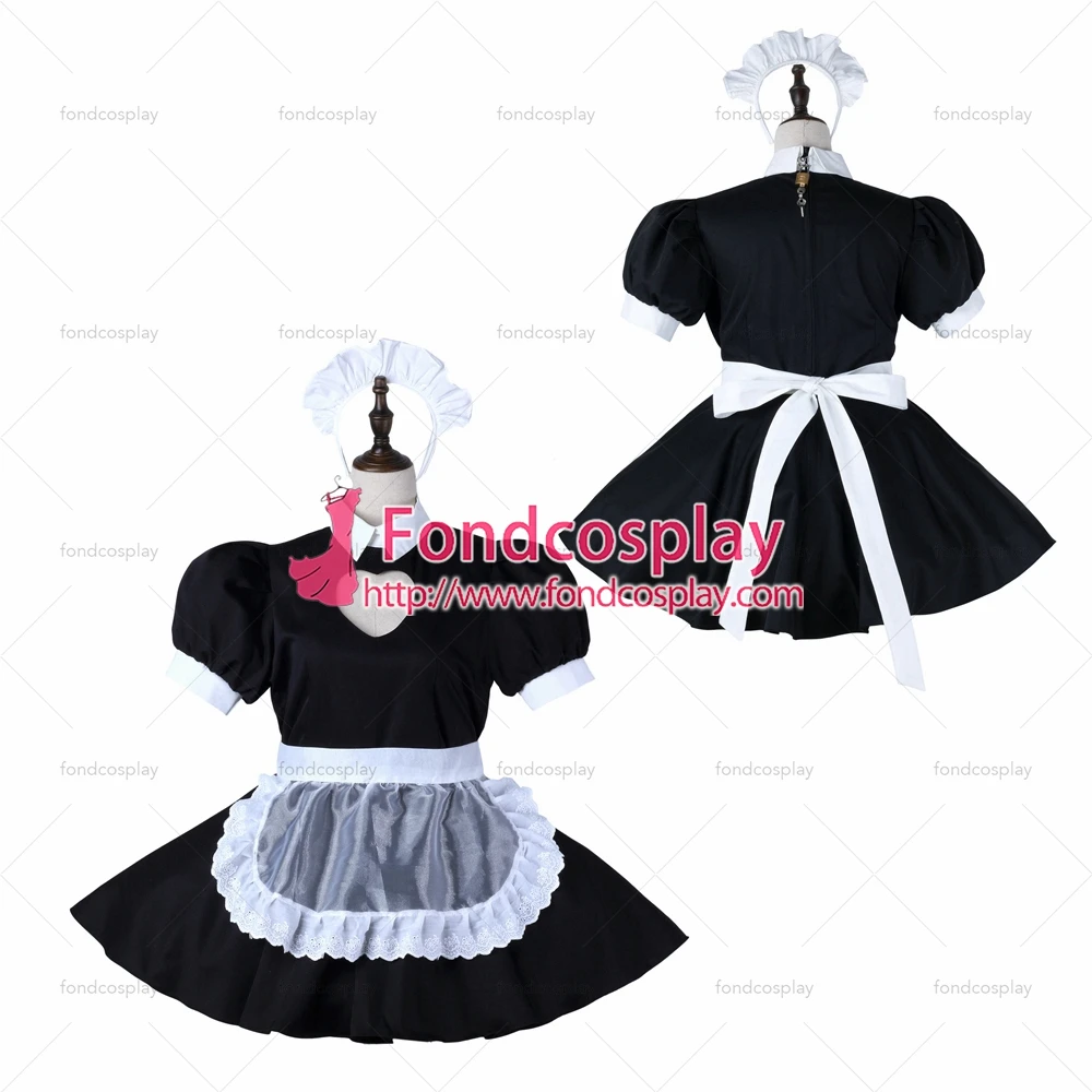 

Сексуальная одежда для взрослых с крестом fondcosplay, черное Хлопковое платье, Запираемая униформа, белый фартук, костюм, индивидуальный пошив [...