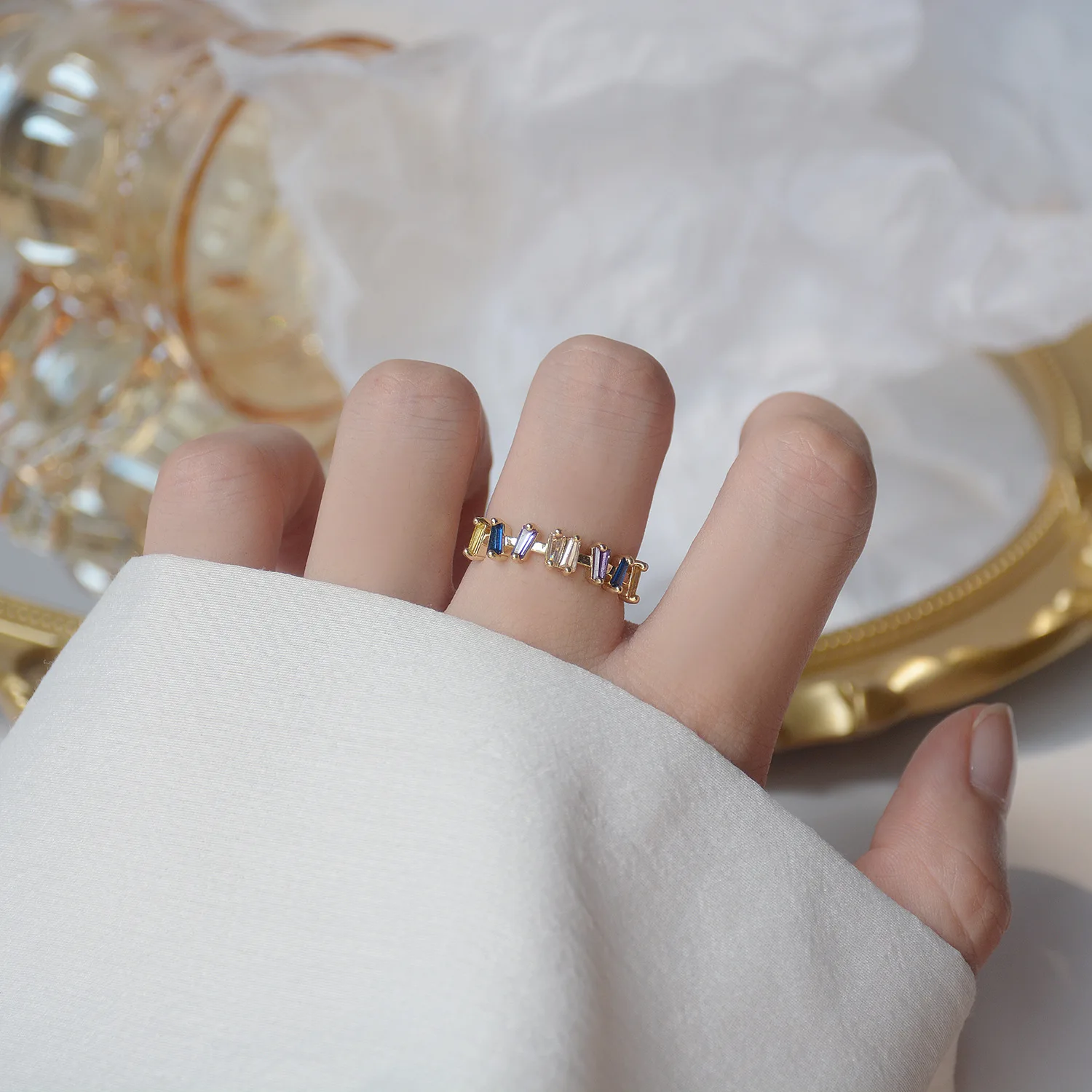 

Handmade Luxury Crystal Ring AAA Cz Zircon Engagement Wedding Rings For Women Finger Party Bridal Jewelry Gift Accessories