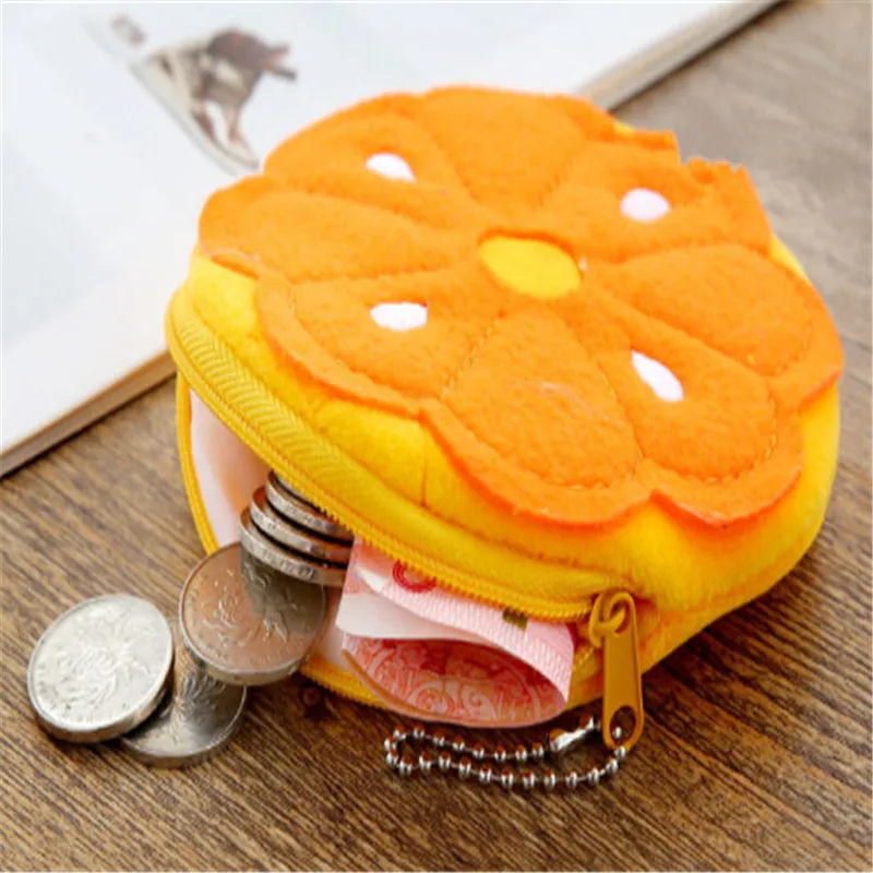 

Kawaii Fruits Plush Coin Purse Children Zip Small Change Purse Wallet Women Pouch Money Bag Girl Mini Short Coin Holder Wallet