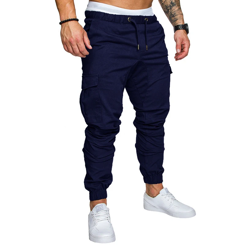 

Spring Fashion Casual Men's Ankle Banded Pants Loose Sports Jogger Pants Men Beam Feet Cargo Pants Lightweight Cotton Trousers