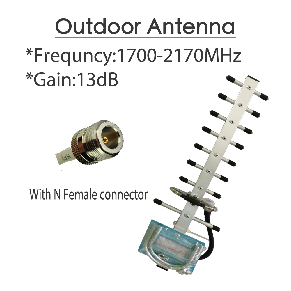 

ZQTMAX 3G Signal Amplifier Mobile Smartphone Cellular Data Repeater WCDMA 2100 Signal Booster + Yagi Antenna Kit