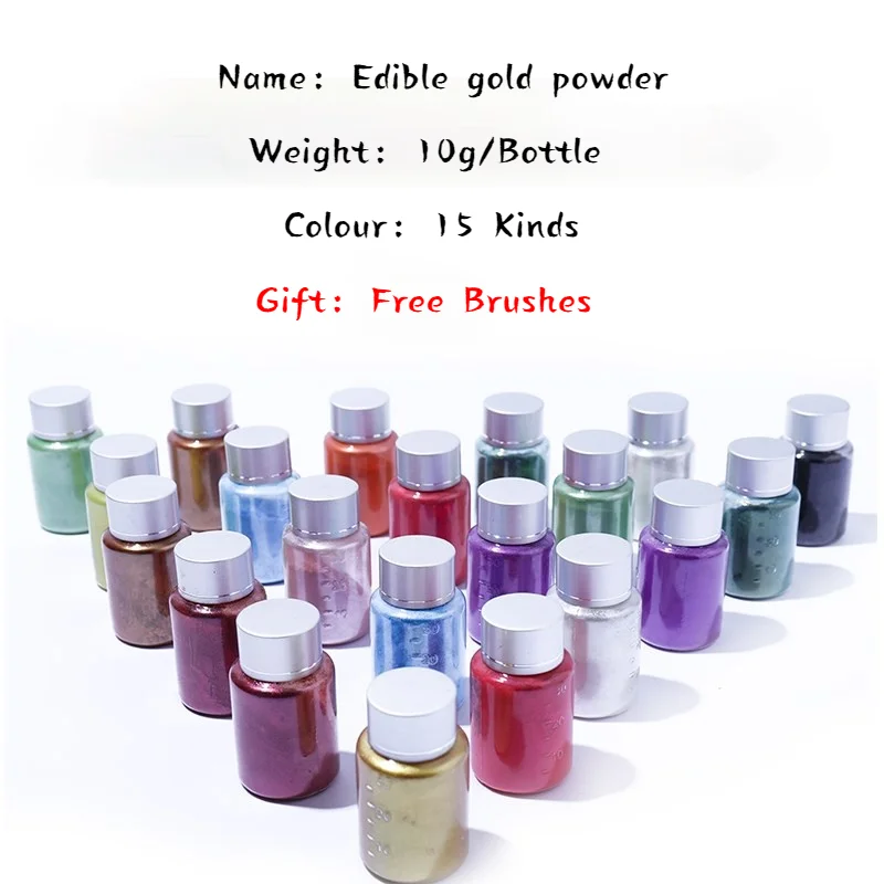 

20g Edible Gold Powder Mousse Cake Fondant Macaron Chocolate Decoration Glitter Powder Silver Pearl Powder Baking Color Dust