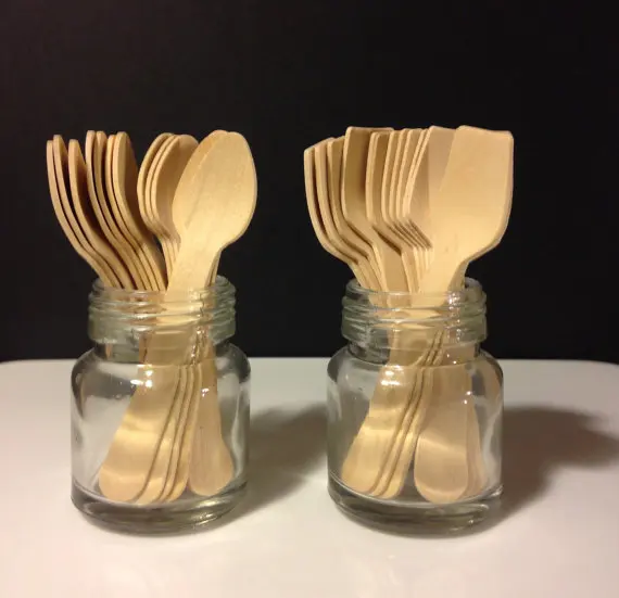 

100pcs SMALL Wooden Ice Cream/ 10cm Cupcake Spoons Kids Party Wooden Silverware Wedding Cutlery Shortcake Utensils