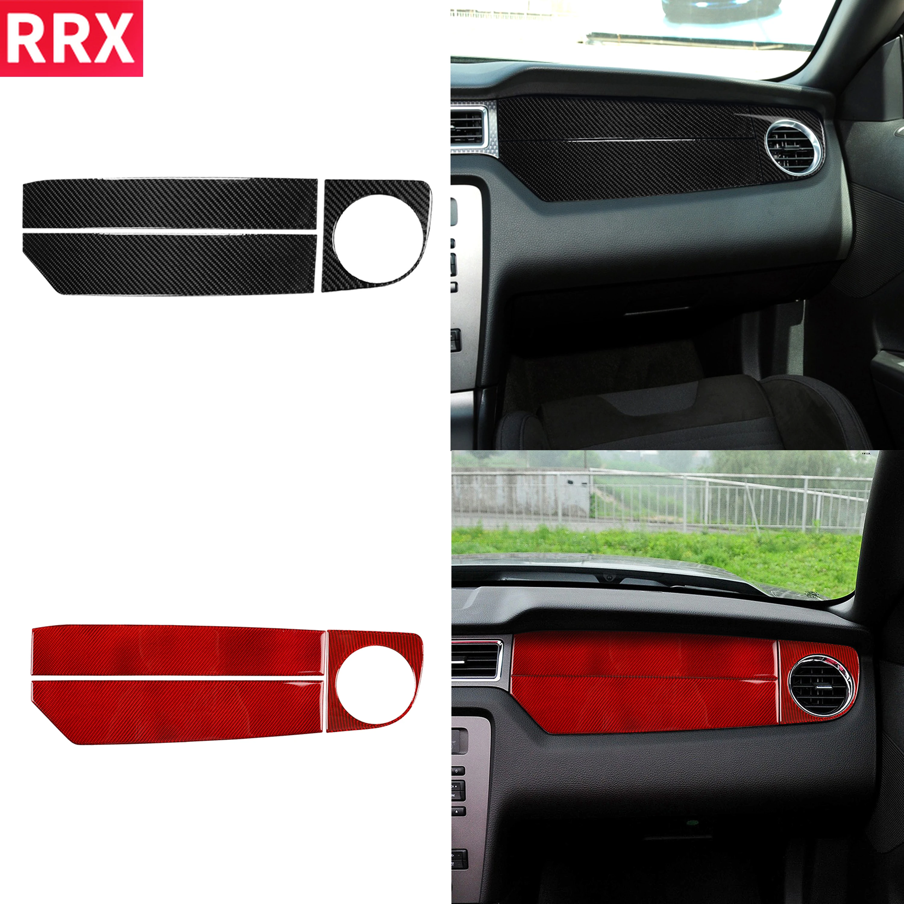 

RRX For Ford Mustang 2009-2013 Carbon Fiber Accessories Sticker Interior Trim for Co-pilot Dashboard Panel AC Air Outlet Vent