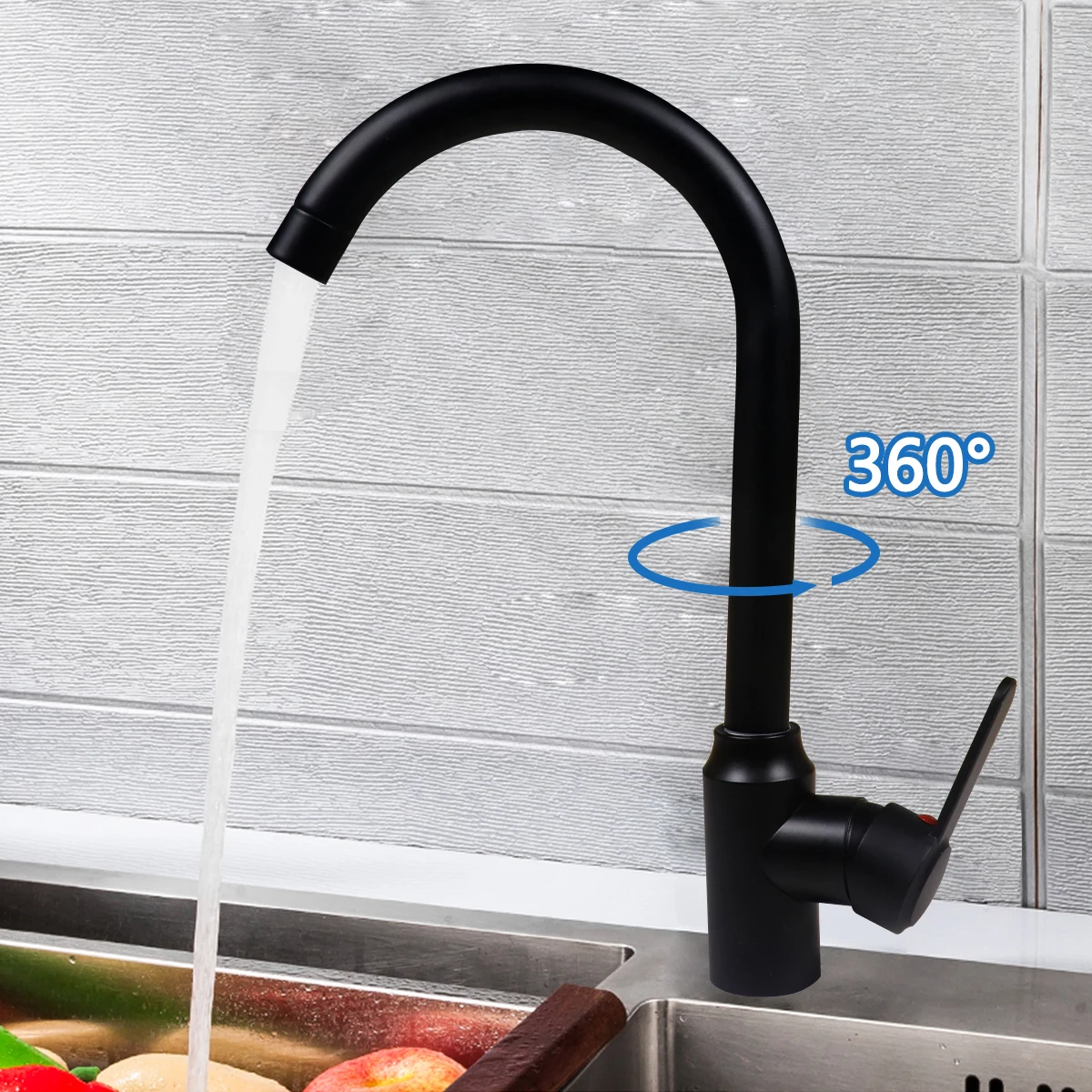 Черный современный смеситель для раковины из нержавеющей стали 304 горячей и