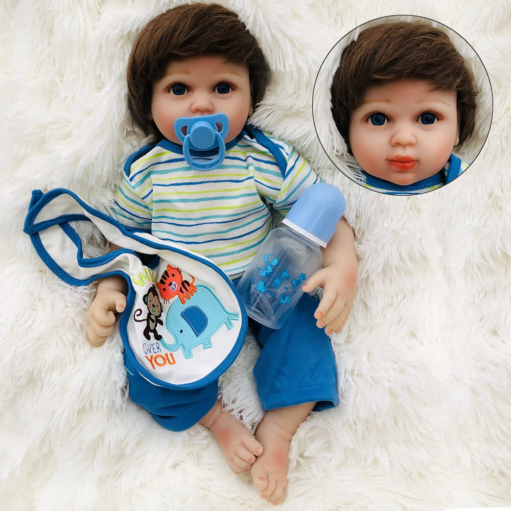 NPK Новый Boneca Reborn 20 дюймов Мягкие силиконовые виниловые куклы 50 см мягкие Baby Doll