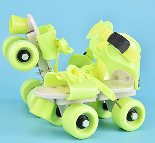 2021 hot saleDouble Row Roller Skates Shoes Pu 4-Wheel Kids Adult Man Woman Outdoor Skating Shoes
