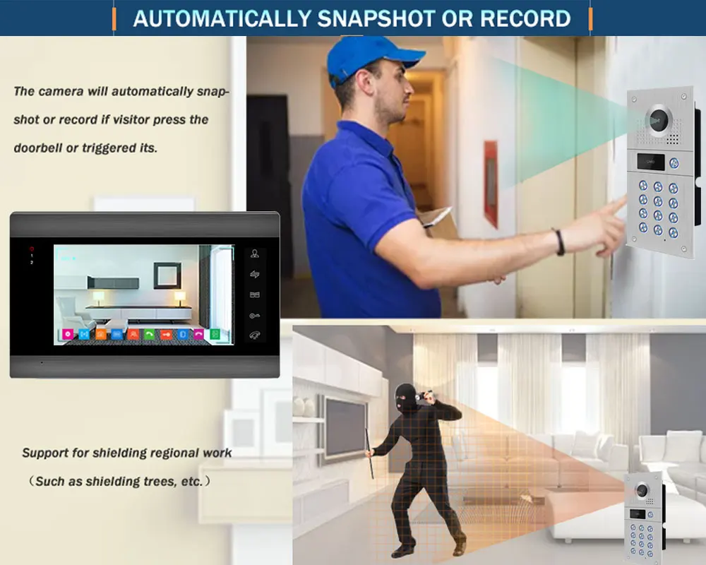 Горячие Продажа Новые 7 дюймов Беспроводной Wi Fi видео домофон для дома IP дверной