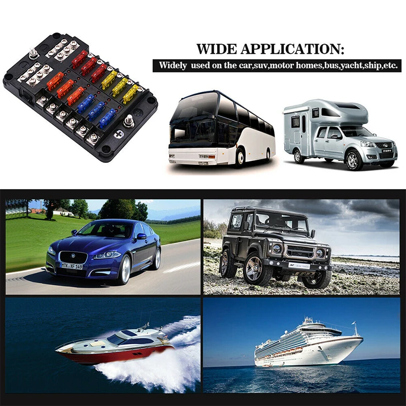 12 способ лезвие предохранителей блок держатель светодиодный индикатор 12V 32V Авто