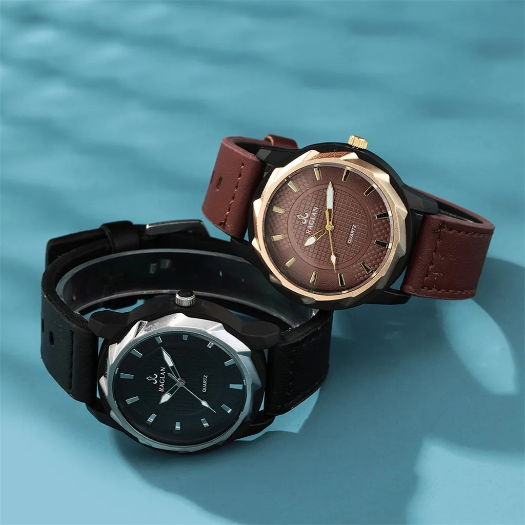 Новое поступление Мужские Спортивные Повседневные часы, кожа ремень мужские часы в деловом стиле Модный циферблат Мужские кварцевые наручные часы Relogio Masculino A15