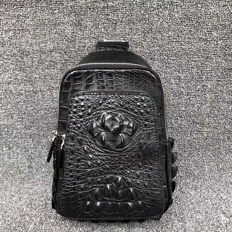 Необычная натуральная крокодиловая кожа на молнии мужская маленькая