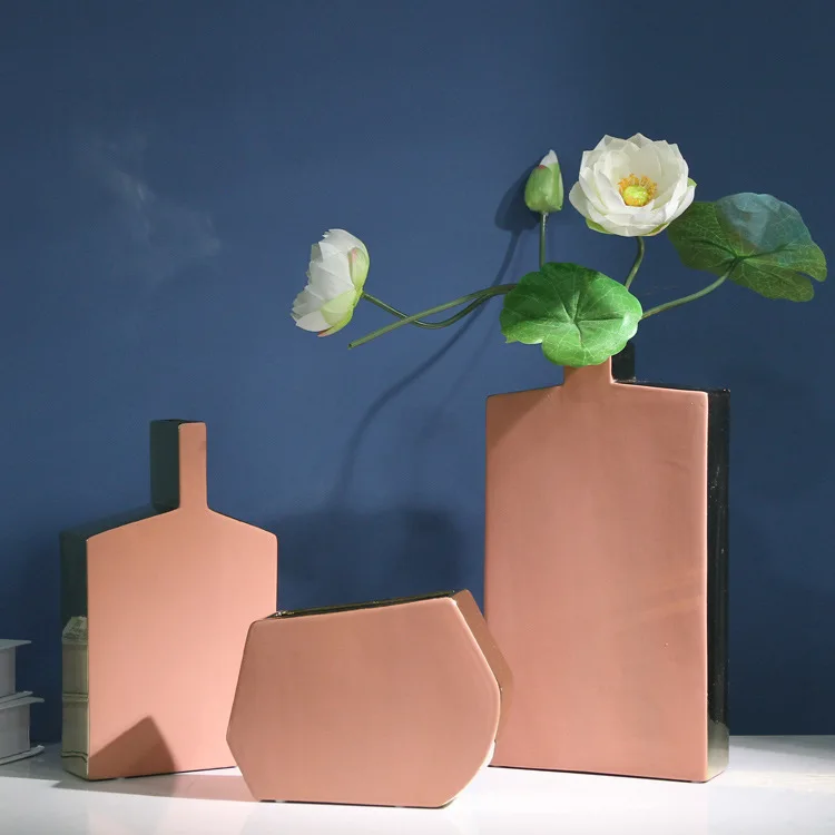 

[MGT] Современная модная гальванизированная маленькая керамическая ваза матовая Изысканная Высококачественная креативная керамическая ваз...