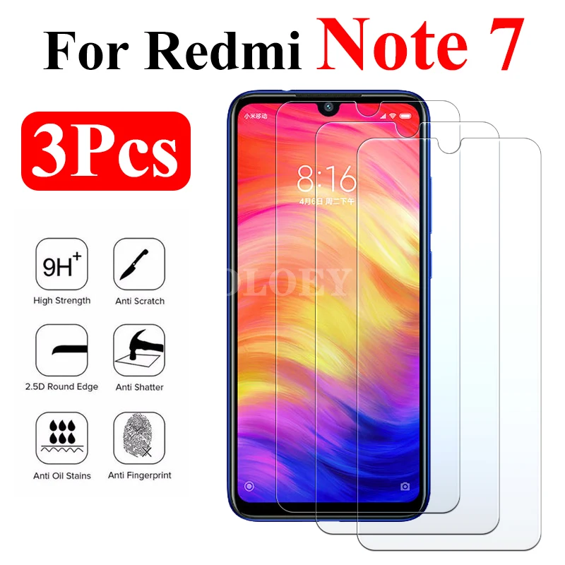 

Защитный чехол для Xiaomi Redmi Note 7, 3 шт./лот, закаленное стекло, аксессуары для смартфонов Xiomi Redme Note7 Pro Armor 9H
