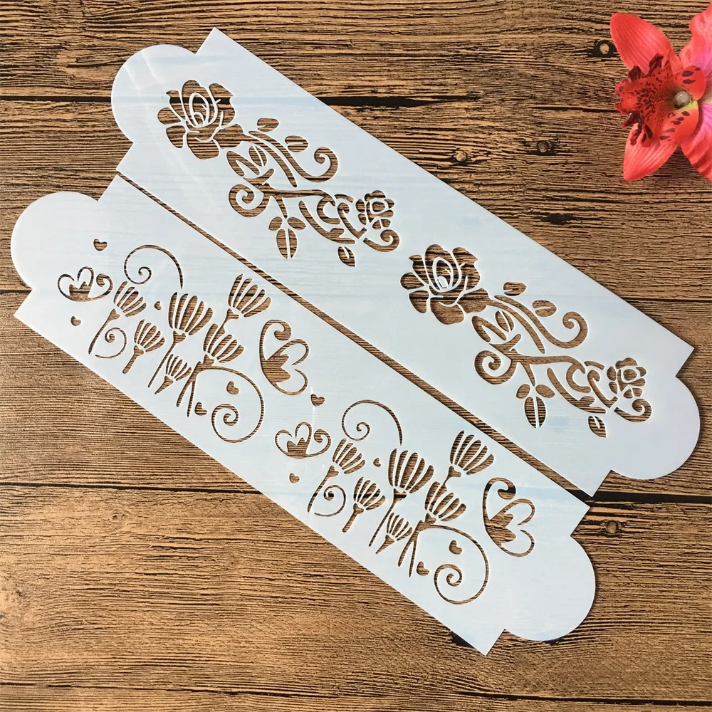 

2Pcs/Set 31cm Butterfly Flower DIY Layering Stencils Painting Scrapbook Coloring Embossing Album Decorative Template