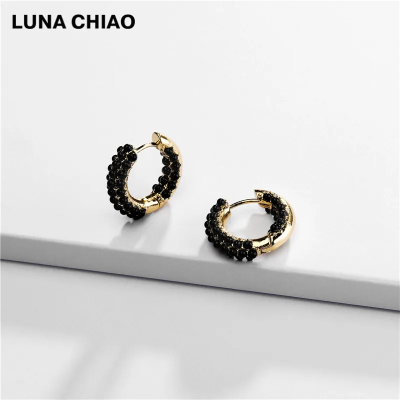 A0907BK LUNA CHIAO, модное ювелирное изделие, лето, популярные мини обручи, серьги, кость уха, манжета, эмалированные серьги-манжеты, серьги Huggie - Окраска металла: A0907BK
