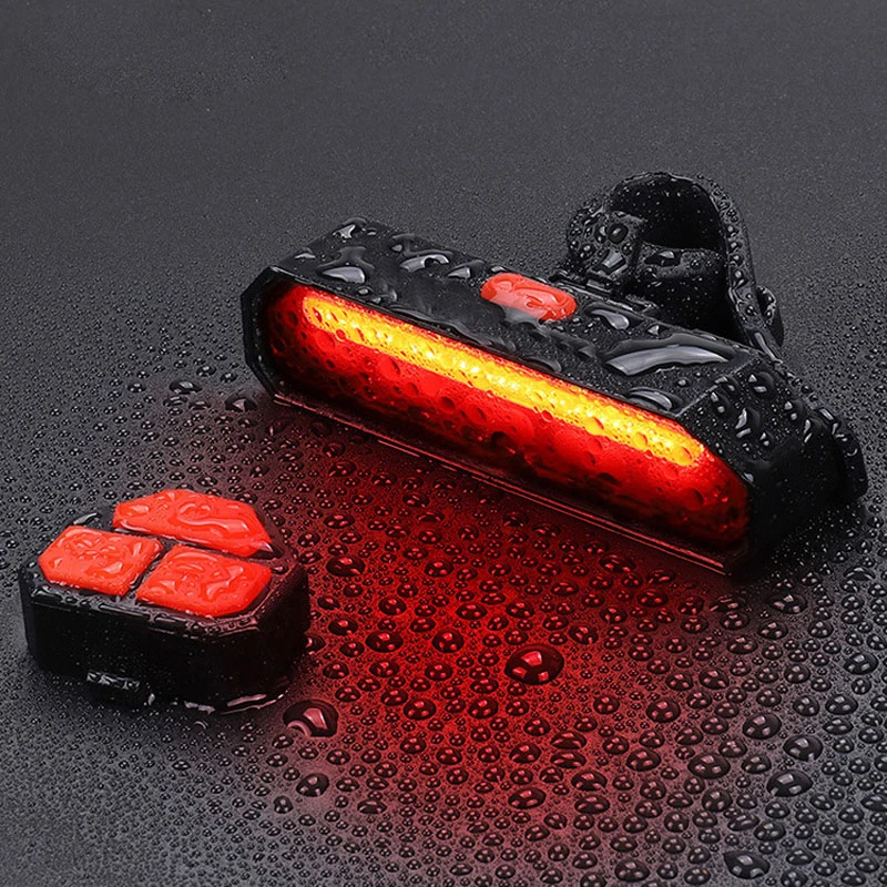 Беспроводной велосипед задний фонарь USB перезаряжаемая задняя велосипедная фара безопасности WarningTurn сигнальная лампа с пультом дистанционного управления