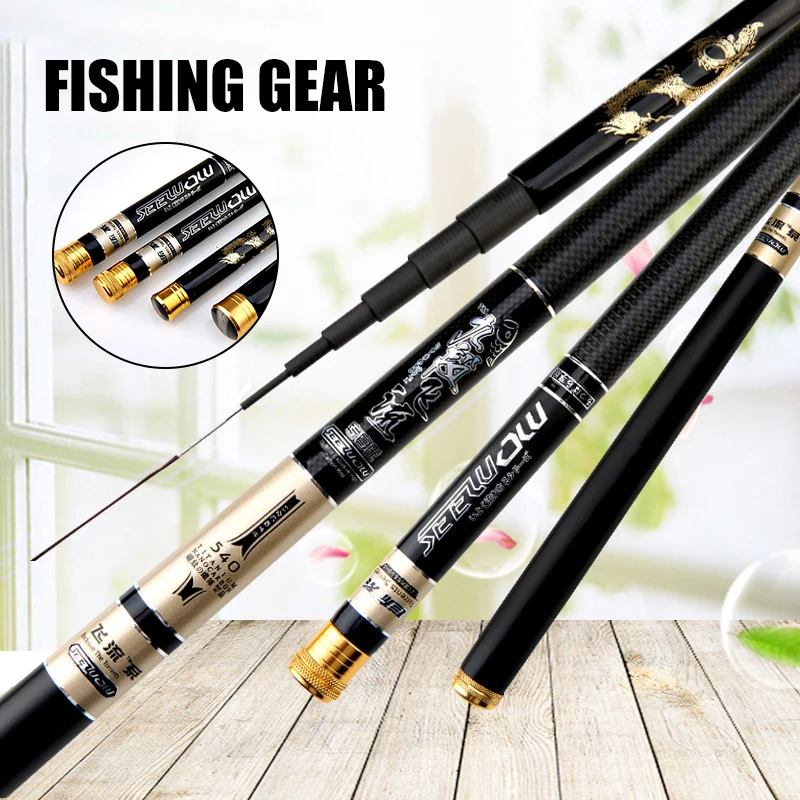 

Ultra-light Seeker Telescopic Fishing Rod Carbon Fiber Rockies Pole Hand Sea Dual Uses 3.6/4.5/5.4/6.3/7.2m
