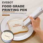 Портативный мини-принтер EVEBOT Printpen с узором для еды, для хлеба, кофе, молока, чая, печенья