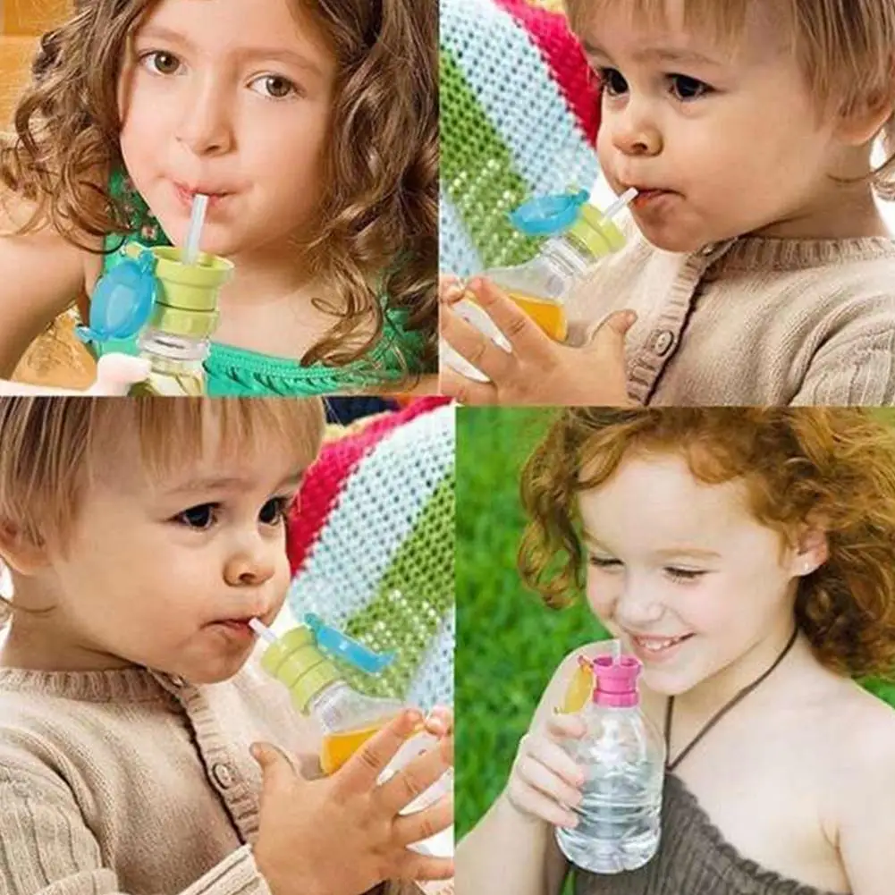 

Portable Hygiene Drink Feeder No Spill Choke Cute Water Bottle Adapter Cap & Tube Drinking Straw For Baby Infants Kid Whole X0j3