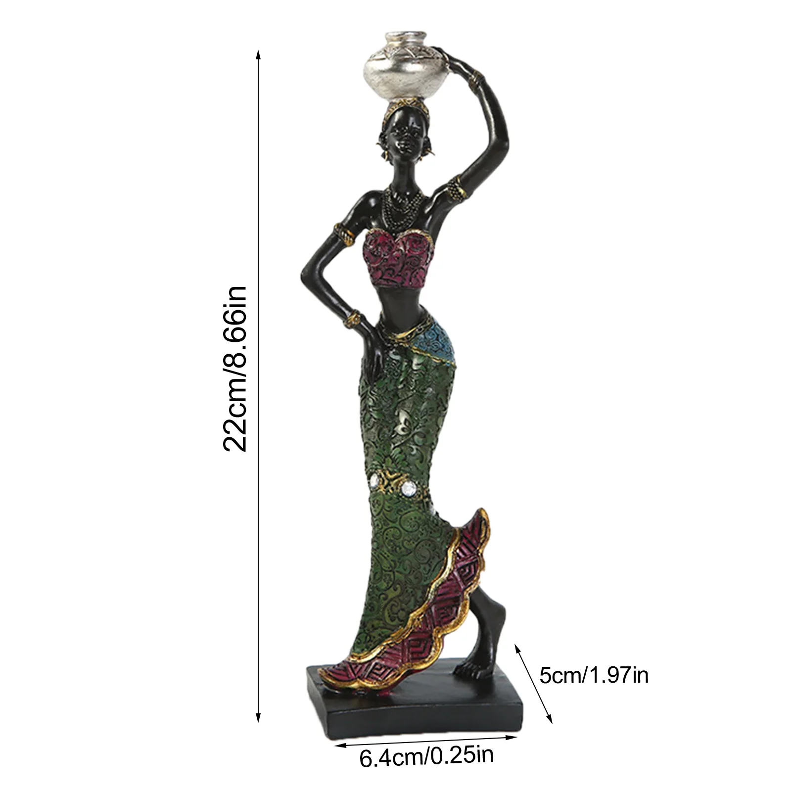 

Beauty Girl Statue Decoration African National Style African Beauty Sculpture Lady Sculpture Resin Handicraft Ornaments