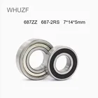 WHUZF 10 шт. 687-2RS 687ZZ 7*14*5 мм, миниатюрные стальные шарикоподшипники с глубоким желобом 687ZZ 687-2RS 7x14x5