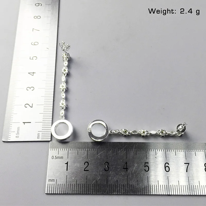 Женские длинные серьги-подвески со звездами из серебра 925 пробы с перламутром и