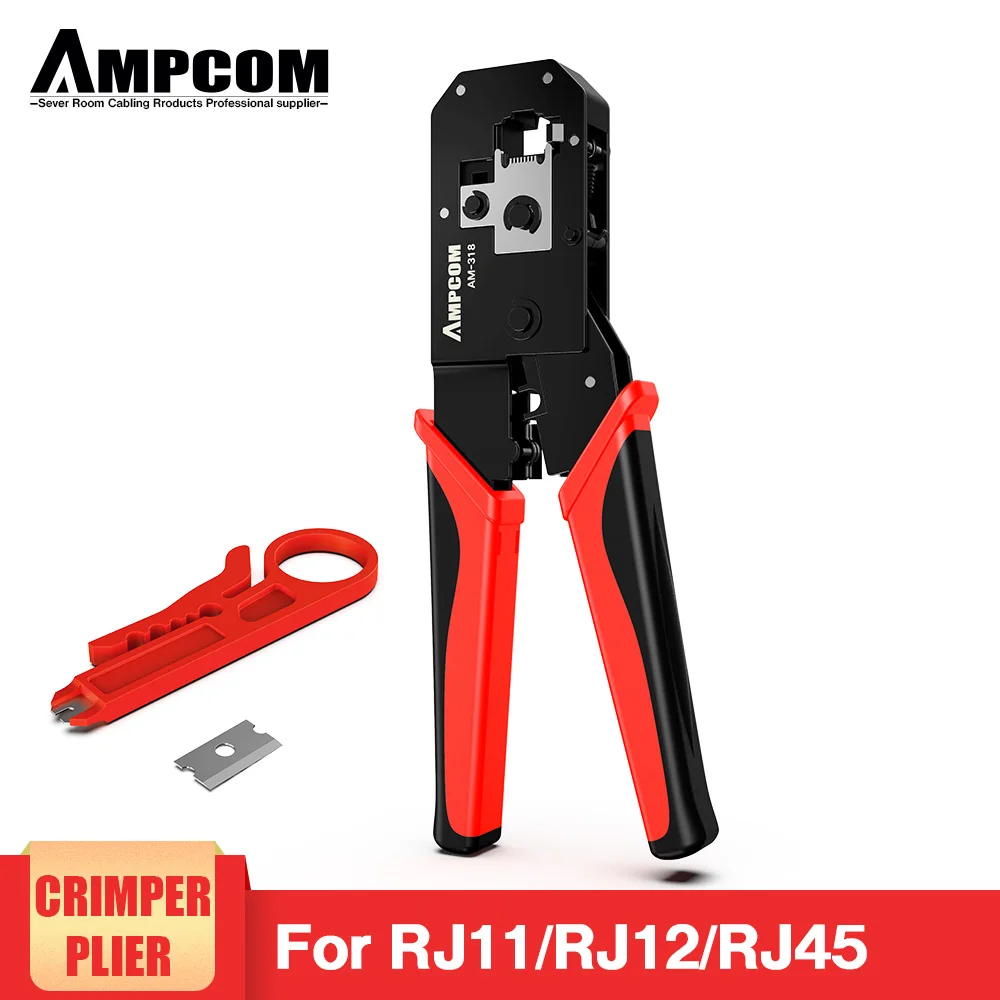 AMPCOM RJ45 обжимной инструмент Ethernet сетевой LAN Кабель Щипцы Резак для зачистки