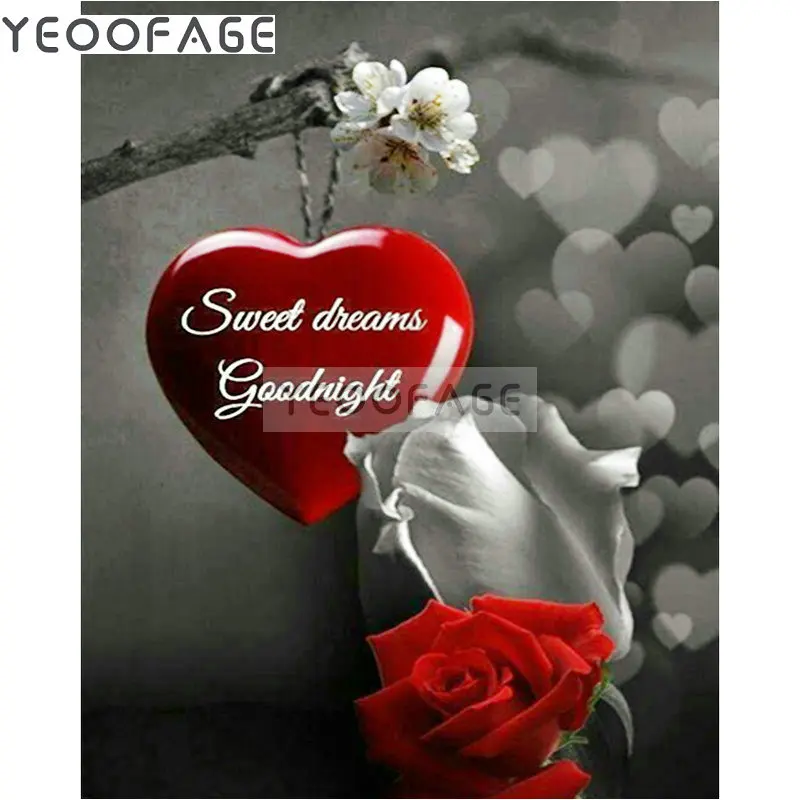 Алмазная 5D картина сделай сам красное сердце алмазная вышивка красные розы