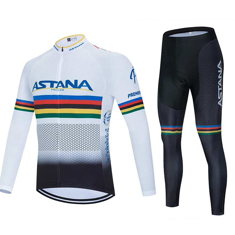 2020 Астана Команда зимние теплые шерстяные штаны для верховой езды Джерси набор