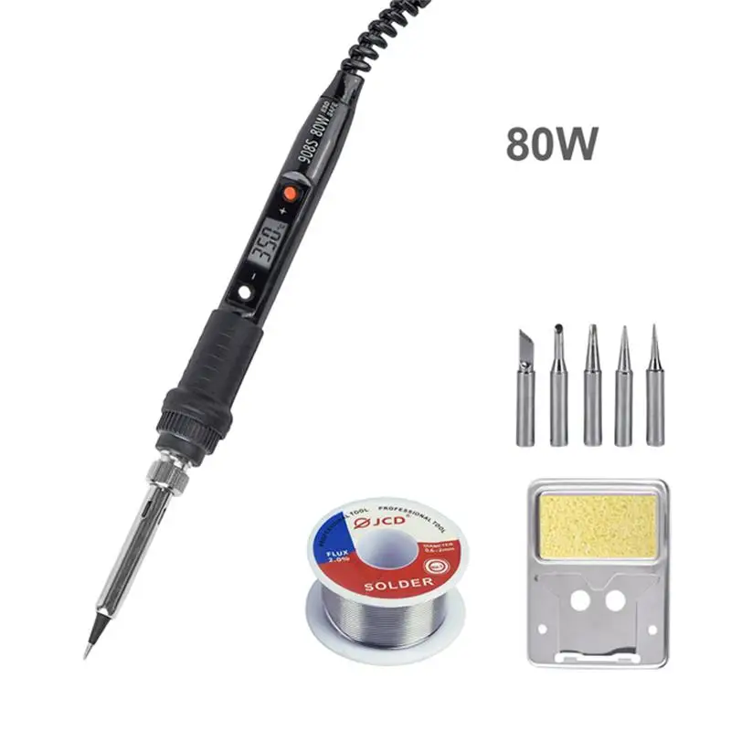 

JCD 908S Electric Soldering Iron Kit LCD Digital Welding Pen BGA Soldering Iron Solder Welder Tip Tin Pencil for Home DIY 80W