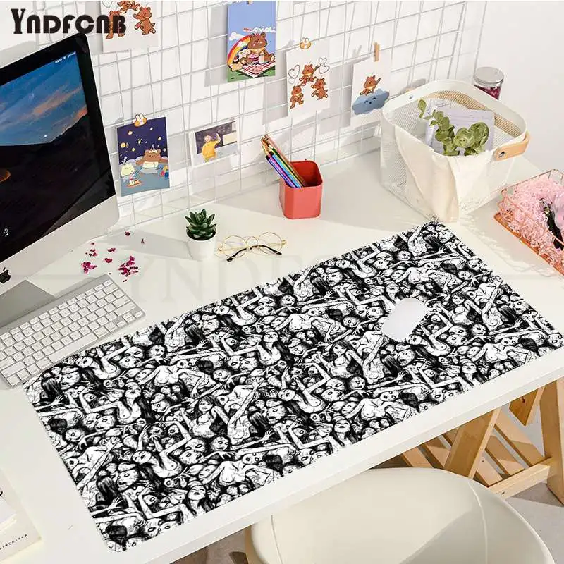 

Junji Ito Tees Horror Rubber Mouse Durable Desktop Mousepad Size for Office Long Table Mat Kawaii Desk for Teen Girls