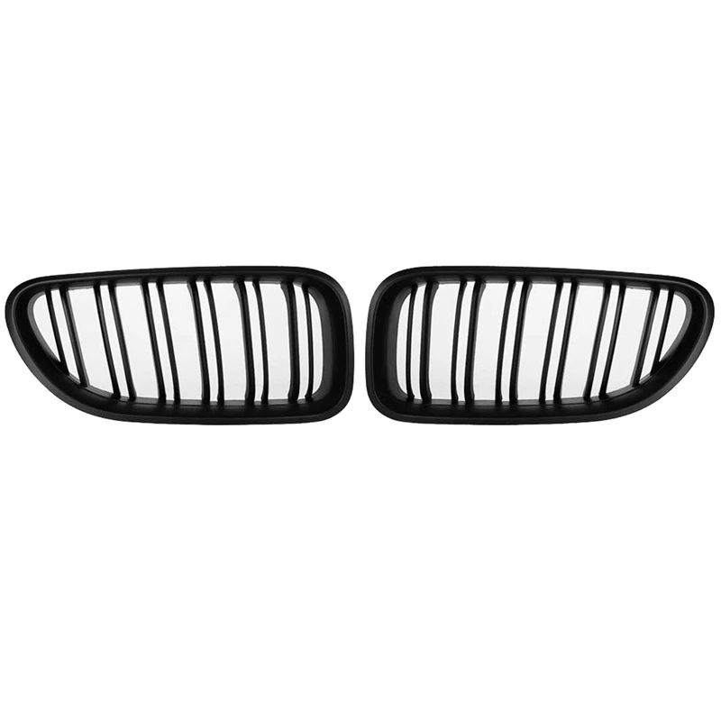 

1 Set Front Left and Right Kidney Grille Dual Line + Lower Bumper Grill Covers & 1 Set Front Bumper Hood Kidney Grille