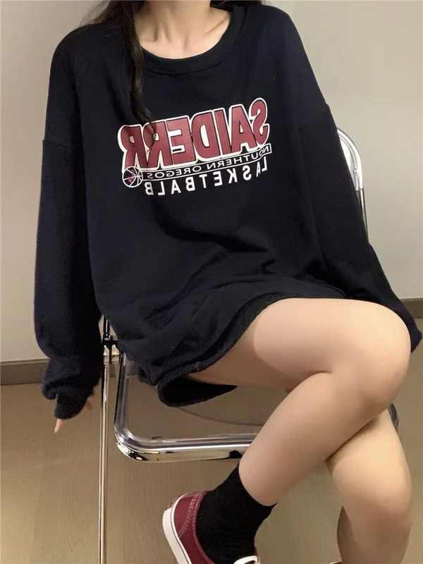 

Свитшот с длинным рукавом и надписью Real Shot, осеннее пальто