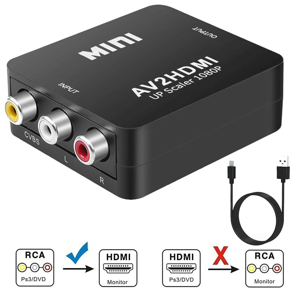Видео Аудио конвертер FHD 1080P MINI AV2 HDMI совместимый адаптер преобразователь для PAL NTSC