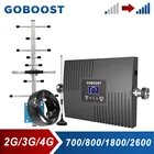 Усилитель сотовой связи GOBOOST LTE 700 800 1800 2600 МГц, однодиапазонный усилитель сигнала, Ретранслятор с комплектом кабелей 10 м