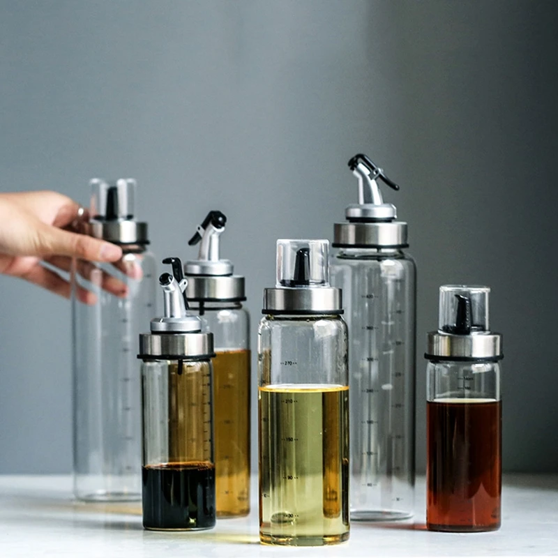 Стеклянная бутылка для хранения приправ Масло дозатор уксуса емкость соуса