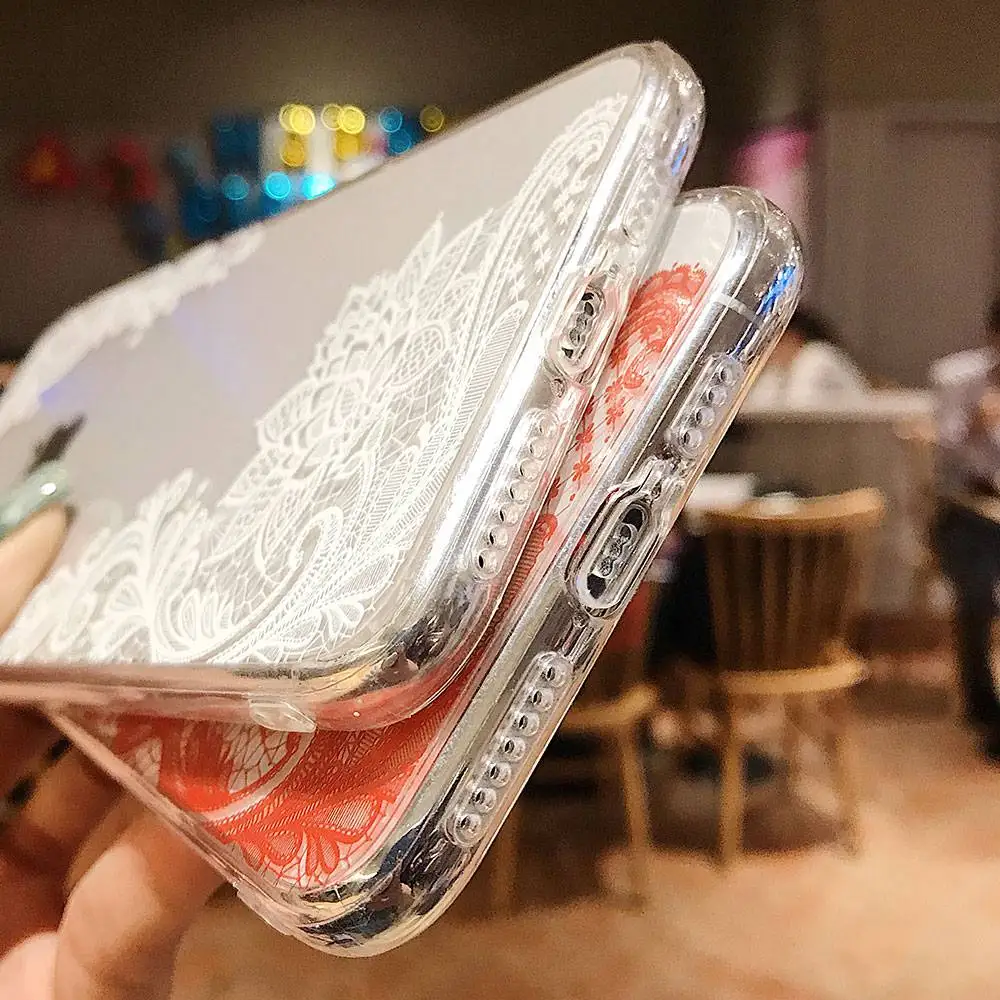 KISSCASE модная кружевная рамка для телефона чехол iPhone 7 X XS MAX XR мягкие чехлы из ТПУ 8 6
