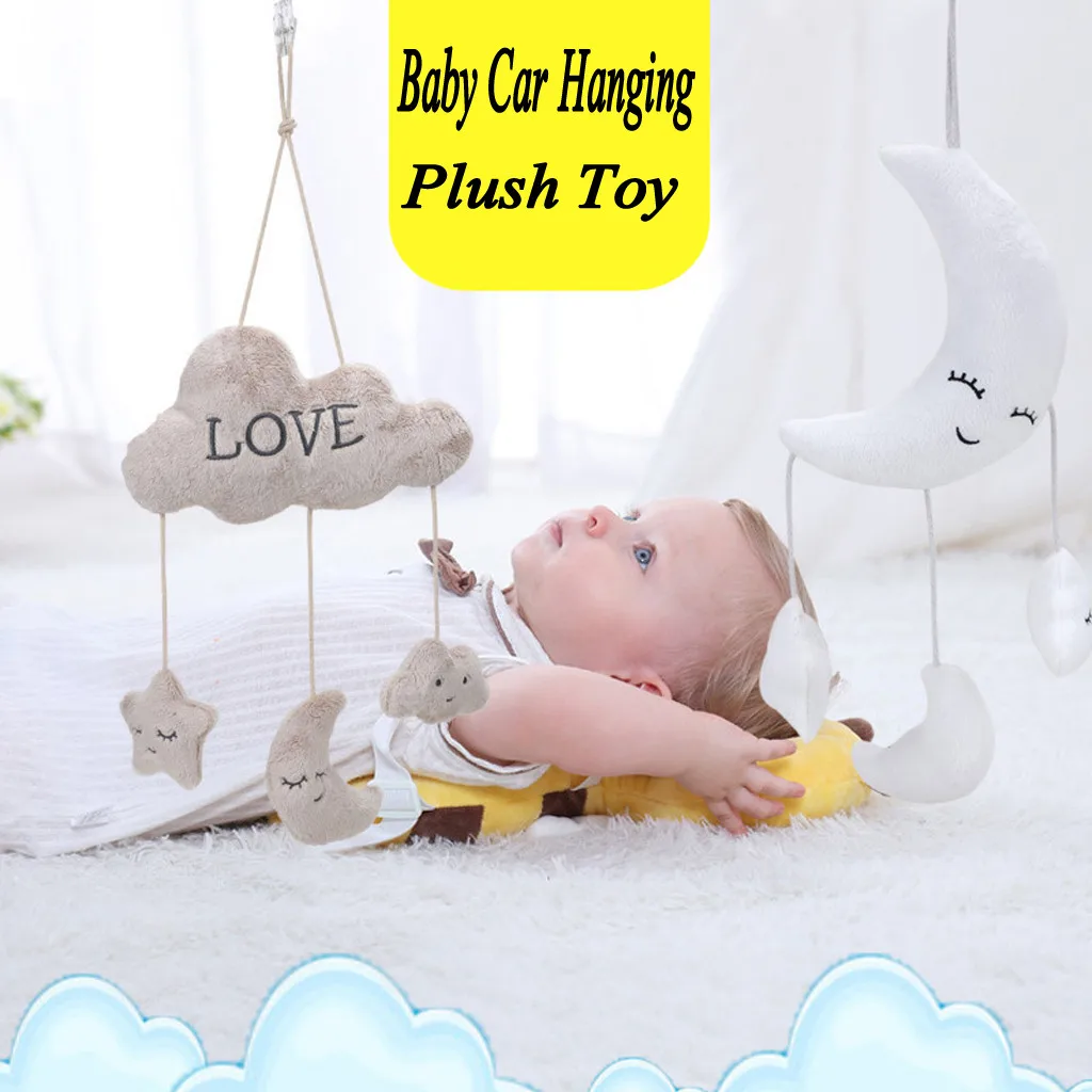 

Baby Car Hanging Bed Plush Animal Toy Wind Chime Spiral Bed Cart Accessories Baby Car Pendant Soothing Doll Hand Grasp Toys 5*