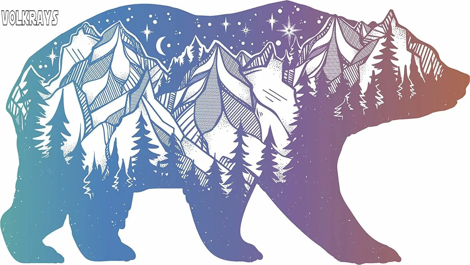 Модная Автомобильная наклейка Volkrays дневное Омбре хипстерское искусство