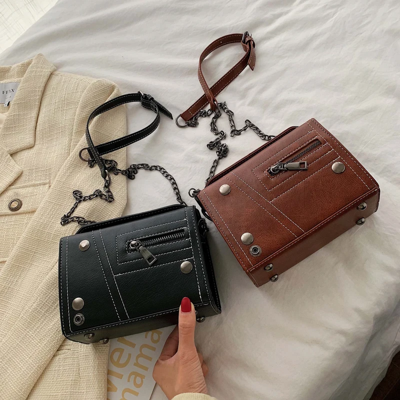 Bolsos Mujer, модные сумки в форме коробки для женщин,, роскошные сумки, женские сумки, дизайнерские, с металлическими заклепками, с клапаном, вечерняя сумочка