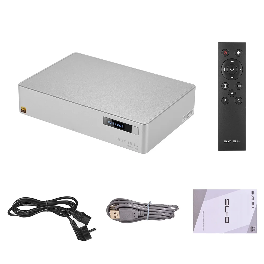 S.M.S.L SU 8 Hi Fi чистый DAC аудио декодер USB/коаксиальный/оптический Вход DSD цифро