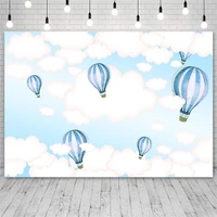 avezano boy or girl backdrops birthday party baby shower cloud hot air balloon decor banner photography backgrounds photo studio