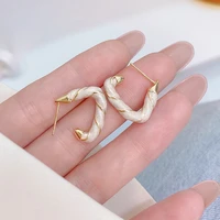 ins hot sale fashionable geometric triangle earring for women high quality 14k real gold stud earrings trendy pendant jewelry