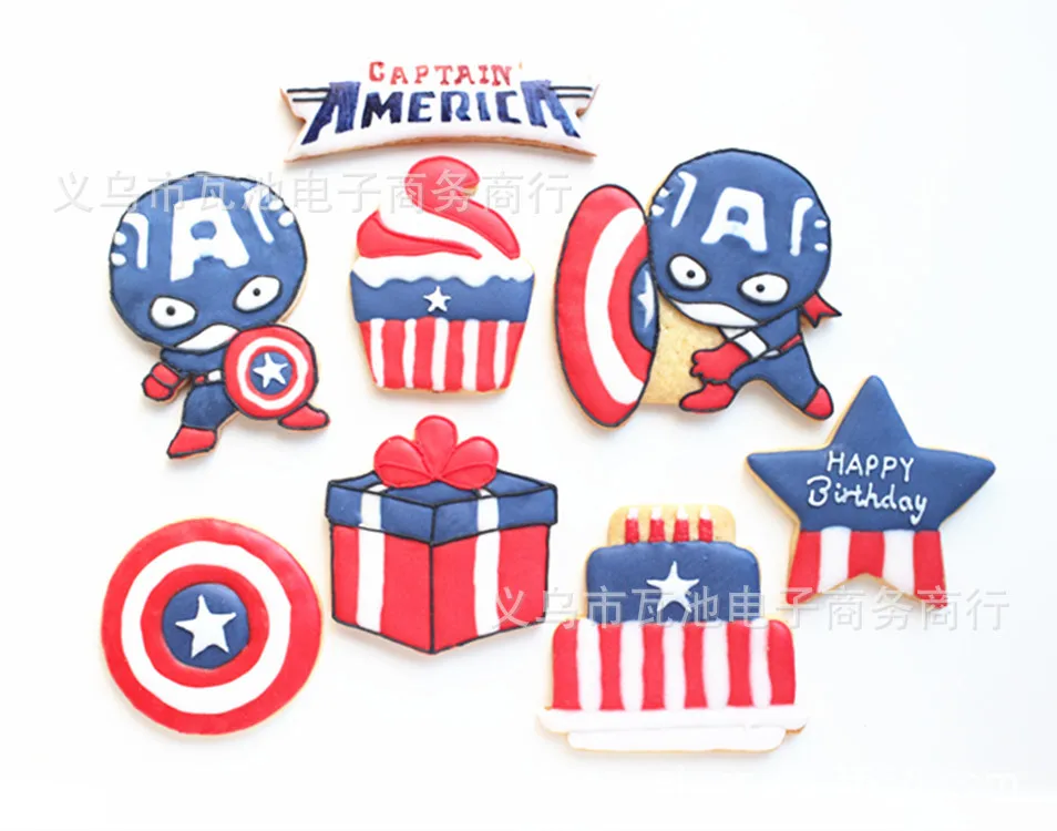 Форма для торта с мастикой Captain America набор из 8 предметов пластиковый резак