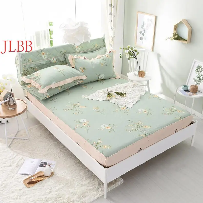 

Pastoral style fitted sheet 100% cotton Elastic sheet +2 pillowcase mattress cover summer bed sheet set cushion cover 3pcs/set