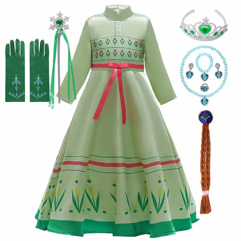 Снежная Королева Анна детские спальные одежда бальное платье для девочек