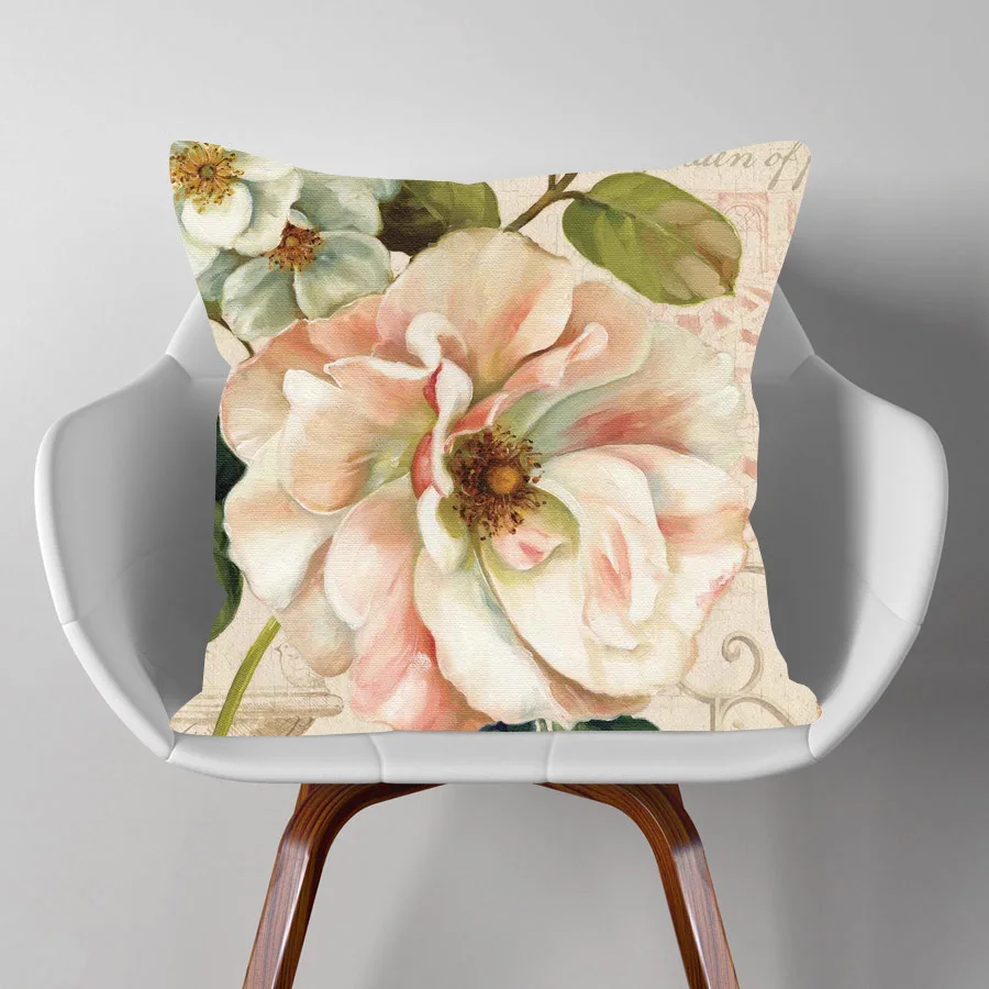 Масляная живопись цветочный цветок наволочки красивые пасторальные винтажные