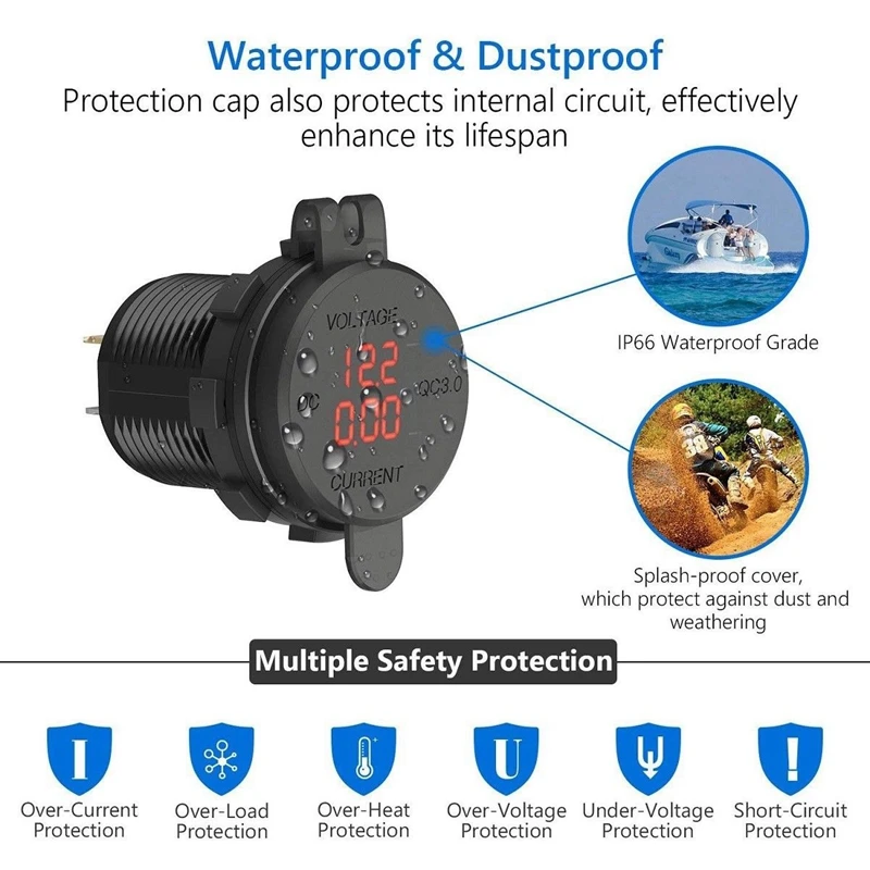 12 В/24 В Быстрая зарядка 3.0 розетка для автомобильного прикуривателя Usb зарядное