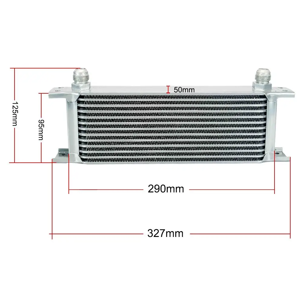 

Universal 13 Rows Oil Cooler Kit + Oil Filter Sandwich Adapter + Nylon Stainless Steel Braided An10 Hose W/ Pqy Sticker+box