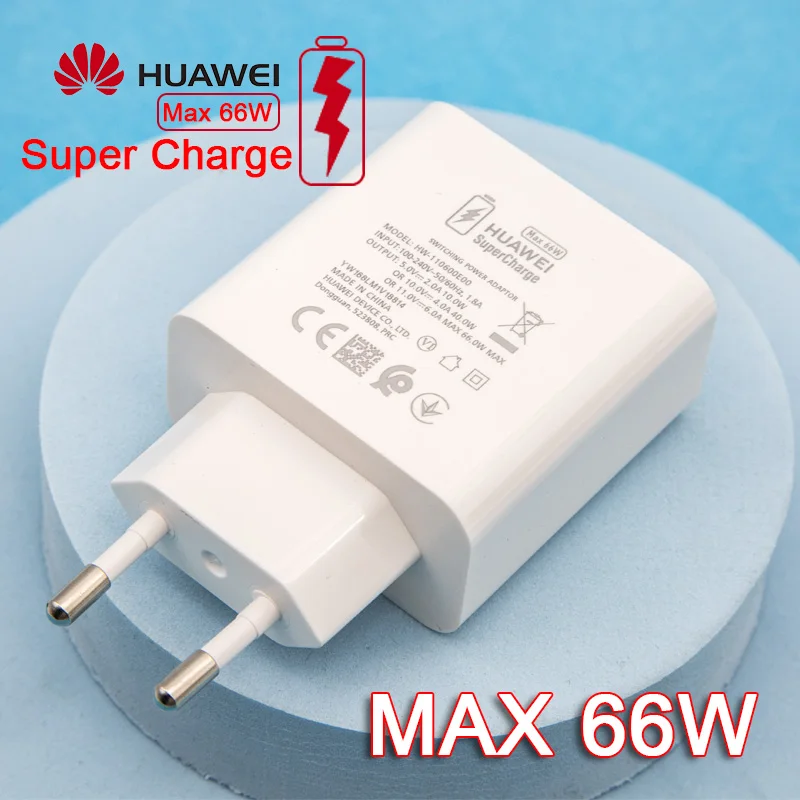 

Original HUAWEI 66W Quick USB Wall Charger Travel Supercharge Overcharge 6A Type C Cable,for mate40 30 p40 pro nova8 se P30 P40